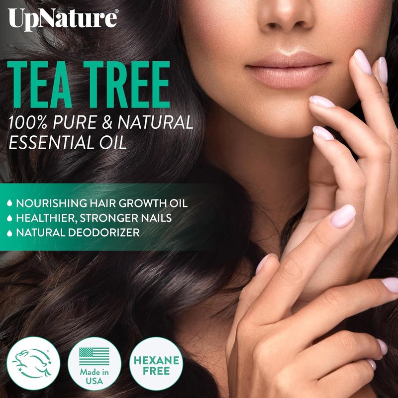 UpNature Tea Tree Essential Oil Roll-On - 100% Natural Skin Treatment for Clearer Complexion