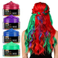 Skiennix Temporary Hair Color Wax - DIY Washable Instant Hair Dye for All Ages | 4 Colors (Blue, Purple, Red, Green)