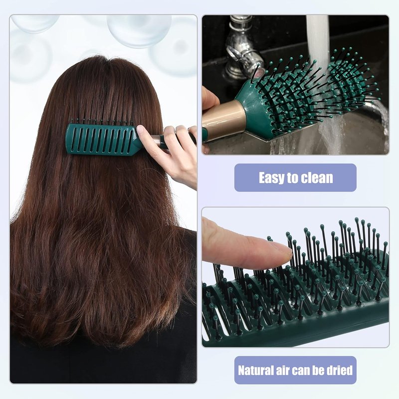 VOCOSTE Vent Hair Brush - Detangling Brush for All Hair Types | Wet Brush with Ball Tipped Bristles - Green