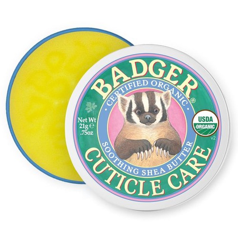 Badger Cuticle Cream - Deep Hydration for Dry Cuticles & Hangnails | 100% Organic Shea Butter Balm, 0.75oz Tin