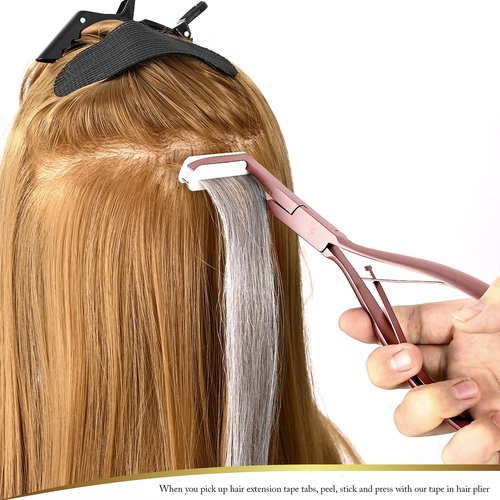 EHDIS Tape in Hair Extensions Pliers Stainless Steel Flat Surface Extensions Tape Sealing Clamp Pliers Tool