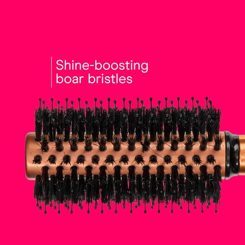 Conair Quick Dry Copper Round Hair Brush - Voluminous Blow Out Styler with Nylon & Boar Bristles