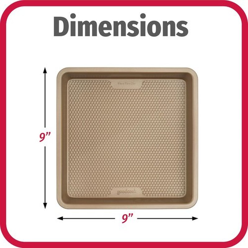 GoodCook BestBake Nonstick Square Baking Pan - Textured Carbon Steel, 9" | Bronze Finish