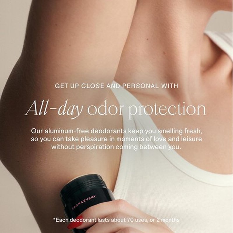 Each & Every Aluminum-Free Deodorant - Natural & EWG Verified for Sensitive Skin | Lavender & Lemon, 2.5oz