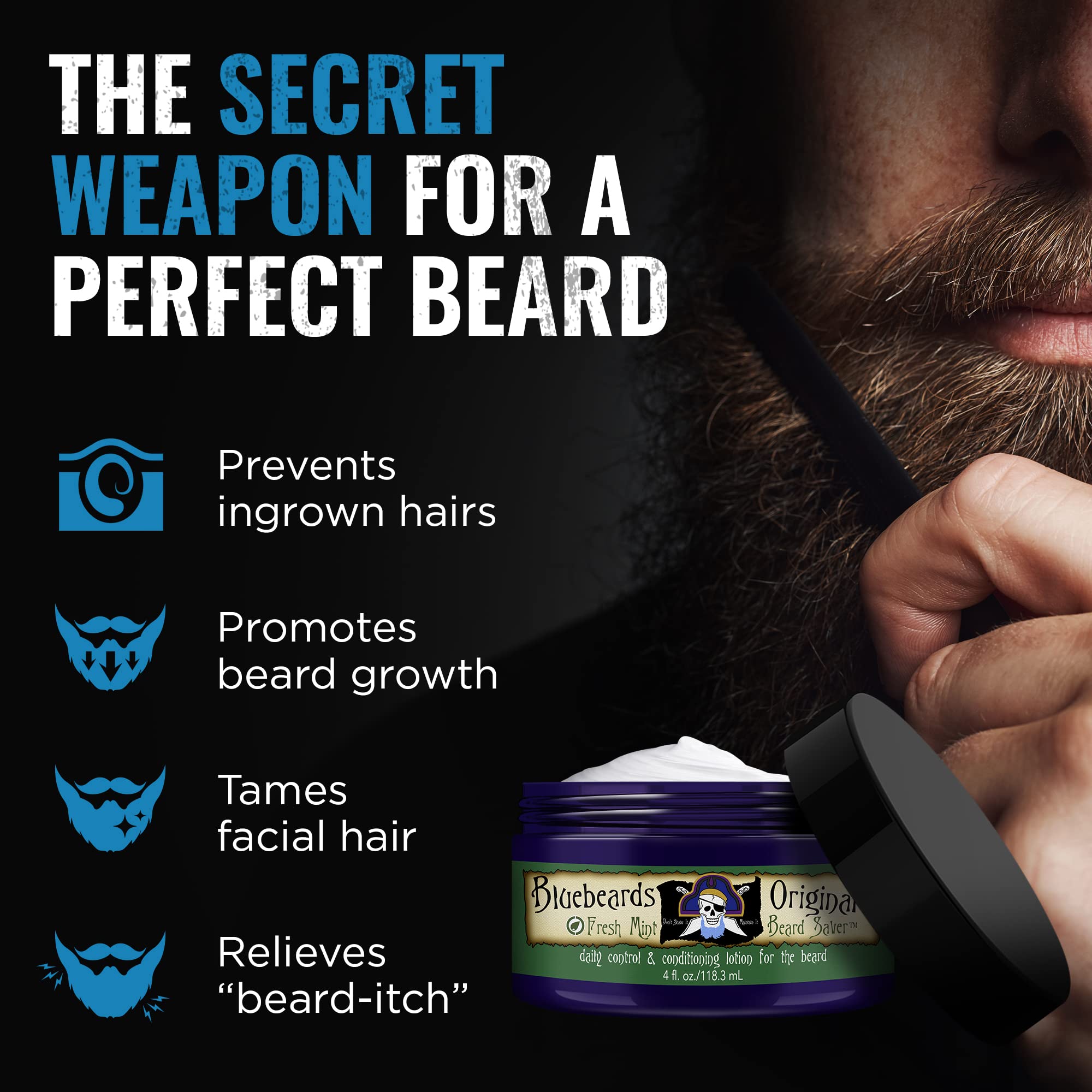 Bluebeards Original Beard Balm Leave-In Conditioner for Men Fresh Mint 4 oz
