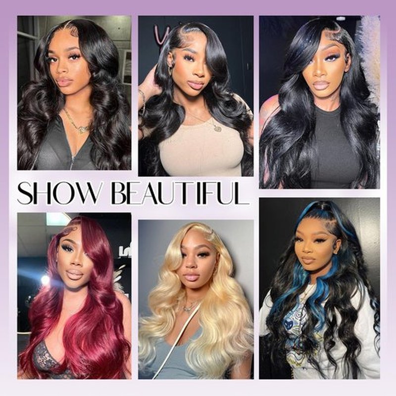 Jexazr Body Wave Wigs Human Hair 13x6 Real Frontal Wig 200 Density HD Transparent Lace Front Wigs Human Hair Pre-Plucked Can Last 6-9 Months Tangle-Free Natural Black for Women 20Inch