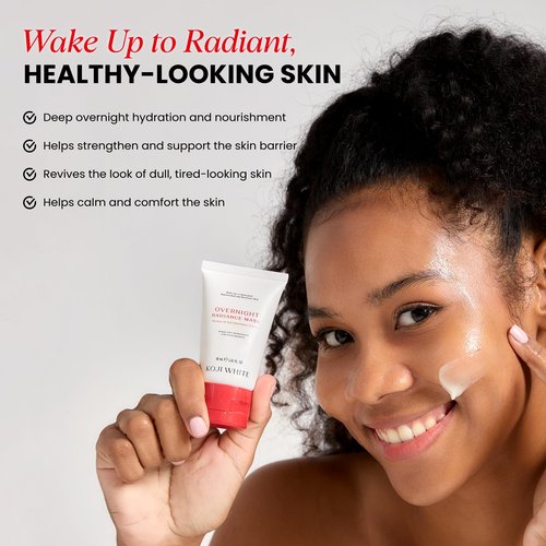 Koji White 1% Kojic Acid Radiance Overnight Face Mask – Hydrating Sleeping Mask for Glowing Skin, Uneven Tone & Smoothing with Niacinamide, Cica, Hyaluronic Acid - Unscented, Vegan Skincare 1.01 Fl Oz