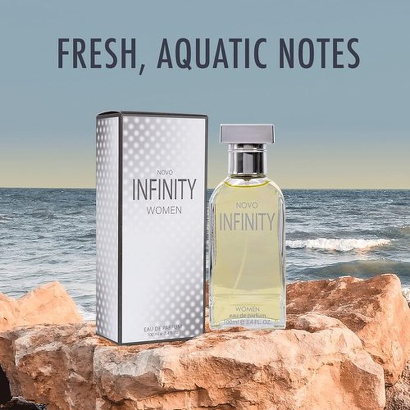 NovoGlow Infinity Eau De Parfum for Women - 3.4 Oz | Refreshing Citrus Floral & Musk Fragrance
