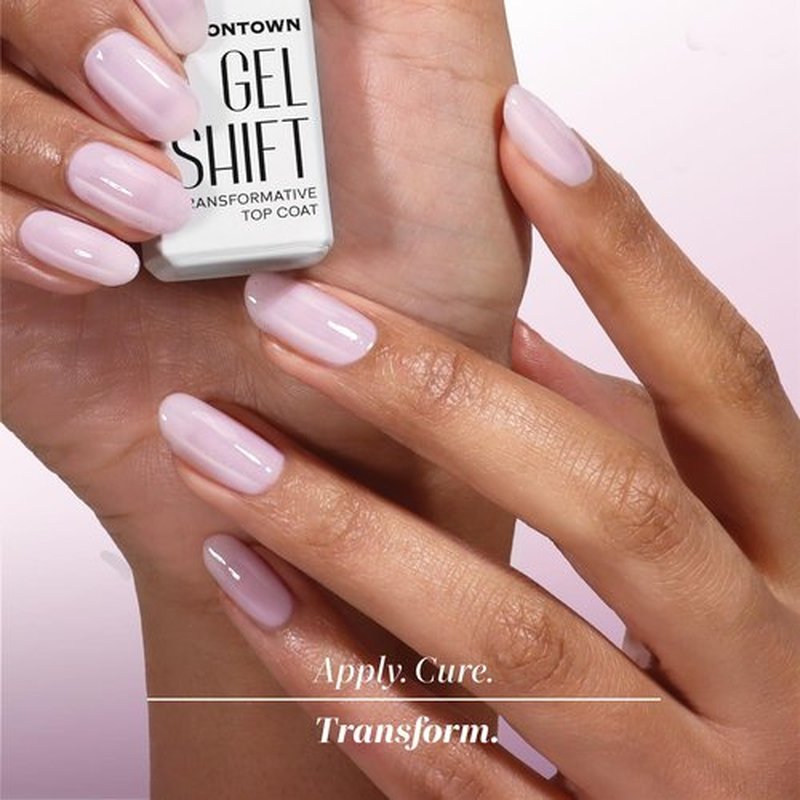LONDONTOWN GelShift Top Coat and Foldable UV Lamp Set, Transformative UV Gel Top Coat for Nail Polish, Light and Fast Curing Lamp
