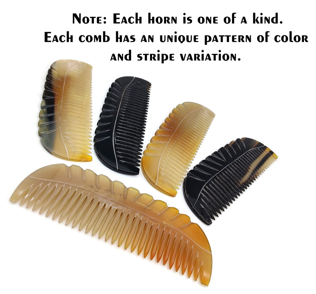 5MOONSUN5's Ox Horn Comb - Premium Quality 100% Handmade Anti Static Natural Fine Horn Pocket Comb - Professional Detangling Massage - Great Gift - 5.5 inch