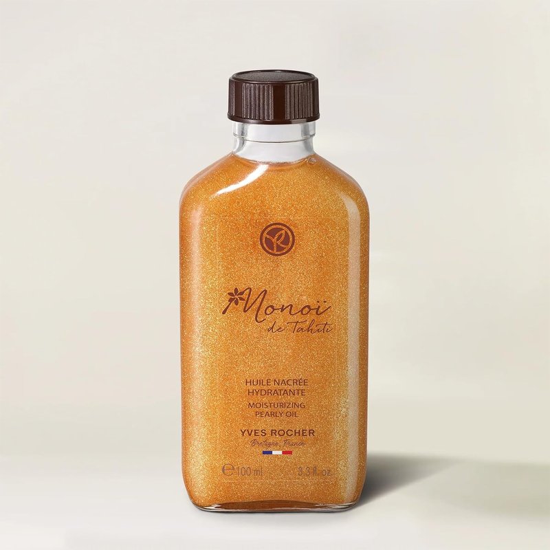 Yves Rocher Monoï De Tahiti Body Shimmering Oil - Moisturizing Summer Glow | 100 ml / 3.3 fl. oz.