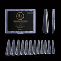 MGART Dual Nail Forms COFFIN Extension Structure Poly gel Nail Forms Full Cover Nail Molds 12 Sizes for Solid Gel Glue Art Design Salon&DIY