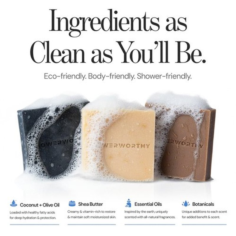 Showerworthy Plant Based Organic Bar Soap Gift Set Handmade in USA – 8 Natural Soap Bars for Men & Women – Cold Process With Essential Oils for Moisturizing Dry & Sensitive Skin 8 Scents 5 oz Each
