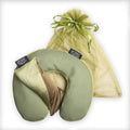 TARA Spa Therapy Herbal-Ease Aromatherapy Pillow Set - Neck & Silk Eye Pillow in Green Olive