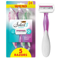 BIC Soleil 3 Sensitive Womens Disposable Razors, 5-Pack, Triple Blade