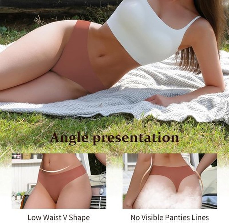 Skiennix Seamless Thongs for Women - V-Waisted, Invisible, Breathable Stretch Underwear | 6-Pack