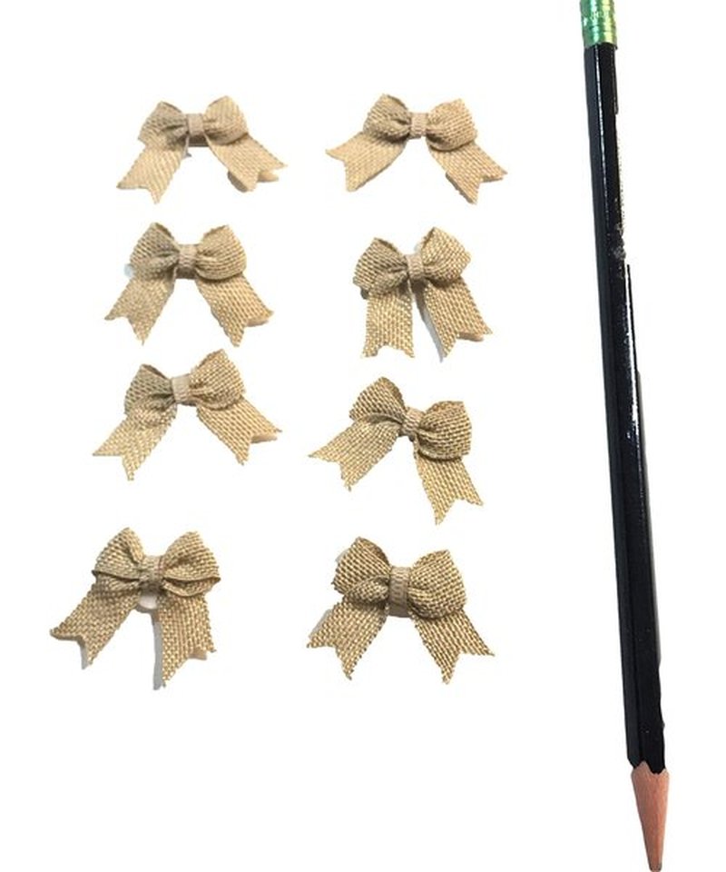 Burlap Self Adhesive Mini Bow Stickers