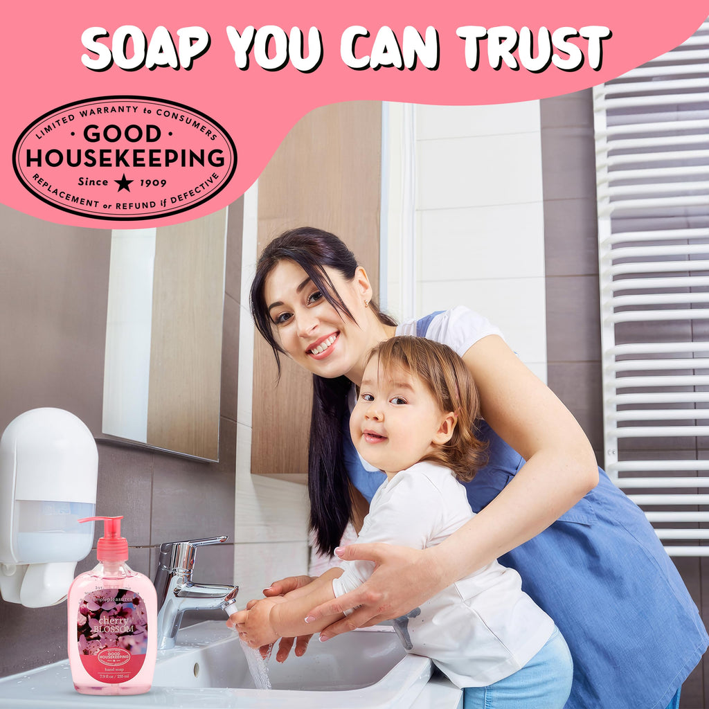 SIMPLE PLEASURES Premium Hand Soap Refills Collection - Fresh Cotton Scent, 7.9 oz Bottle with Jumbo 59 oz Refill - Goodhousekeeping Seal Approved - Multiple Scents Cotton Scented Hand Soap and Refill