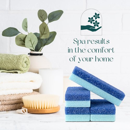 Mantello Pumice Stone for Feet- Foot Scrubbers for Shower and Foot Tub- Pumice Stone for Feet Callus Remover- Double Sided Foot Scrubber Dead Skin Remover- 4 Pack