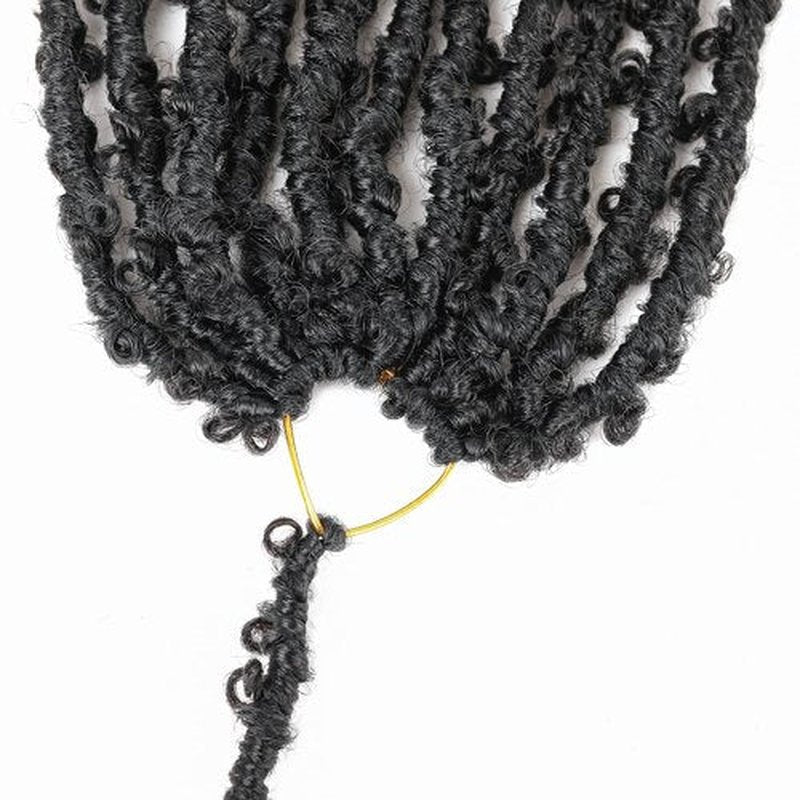 Short Butterfly Locs Goddess Locs Crochet Hair With Curly Ends Distressed Faux Locs Synthetic Soft Locs Crochet Hair For Black Women Hair Extensions (14 Inch, 6packs,1B)