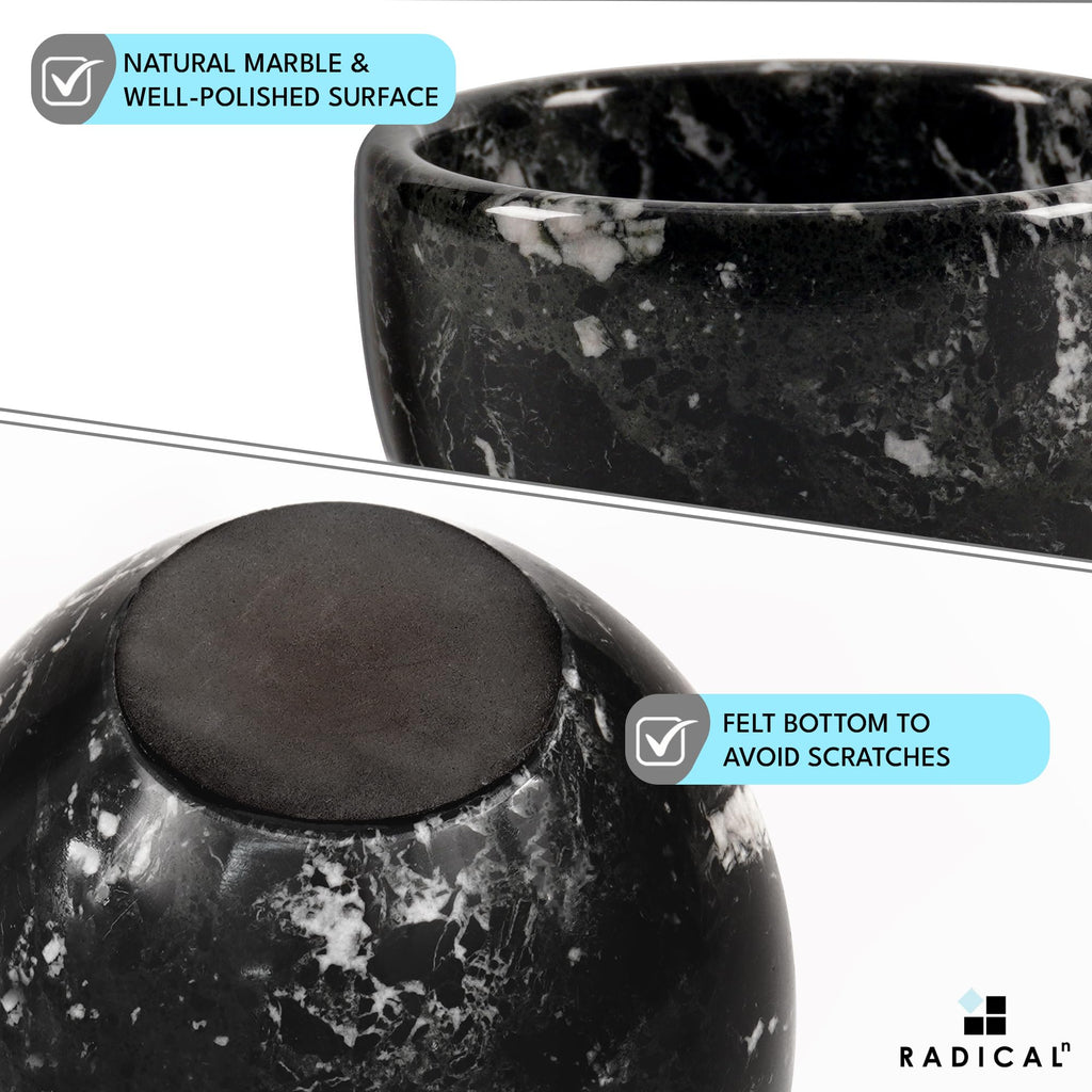 Radicaln Marble Shaving Bowl 3" Inch Marinara Handmade Shave Soap Holder for Men, Barber Accessories & Supplies, Luxury Stone Bowl for Shaving Cream & Aftershave Foam