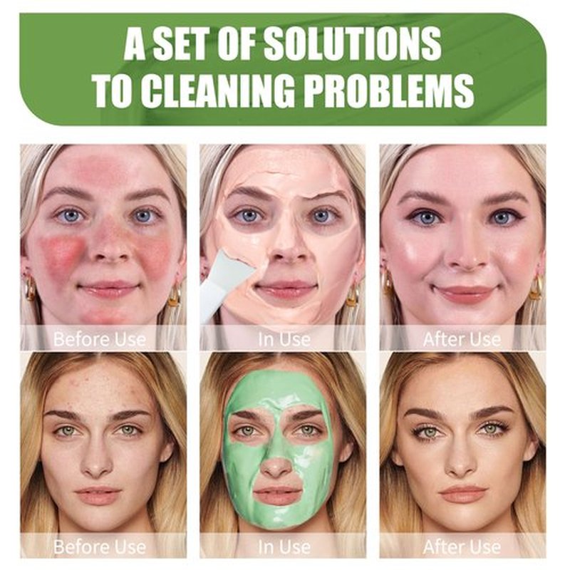 10 Pods Clay Facial Mask Set - Rose, Green Tea, Eggplant, Avocado, Dead Sea Mud, Mud Mask Deep Pore Cleansing Acne Blackhead Removal Men & Women Face Mask Skin Care,Two To Three Times A Week.
