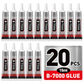 20 PCS 15ml B7000 Glue Clear with Precision Tip, Bedazzling Glue, Super Glues, Rhinestone Glue for Nail, Craft Glues, Jewelry Making, Nail Art, DIY, Makeup, Shoes