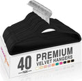 HOUSE DAY Black Velvet Hangers - 40 Pack Non-Slip Heavy Duty Suit Hangers | Premium Slim Design with 360° Rotating Hook