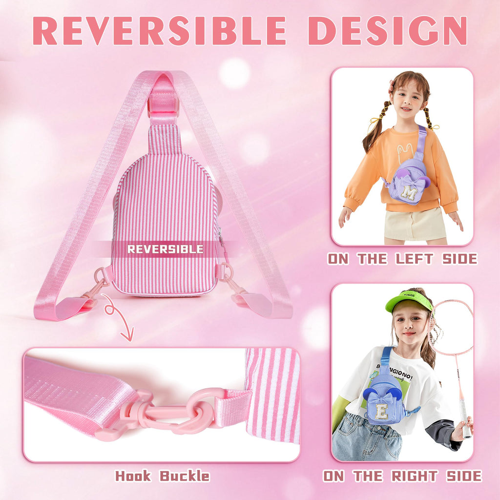 QLOVEA Birthday Gifts for Girls Kids Sling Bag Purse for Toddler, Pink A