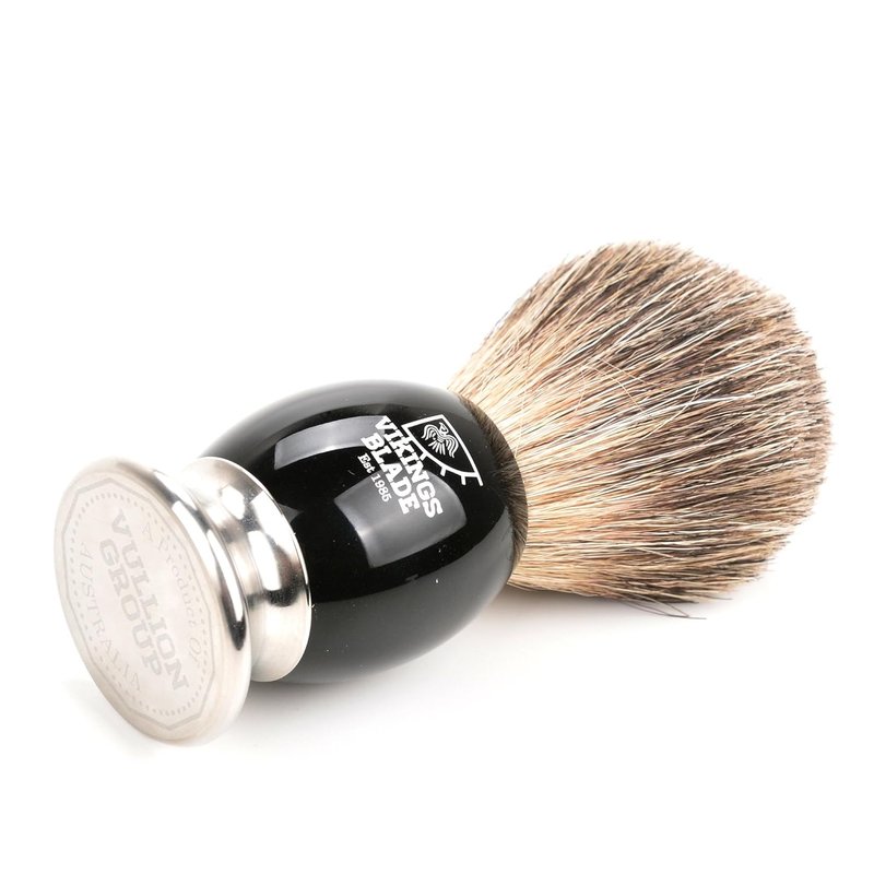 VIKINGS BLADE Luxury Shaving Brush for Men - Ultra Heavy Acrylic & 316L Steel Handle, Dark Stallion Color