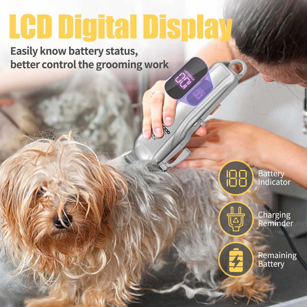 Dog Clippers Grooming Kit with Paw Trimmer for Thick/Matted/Knotted/Hair