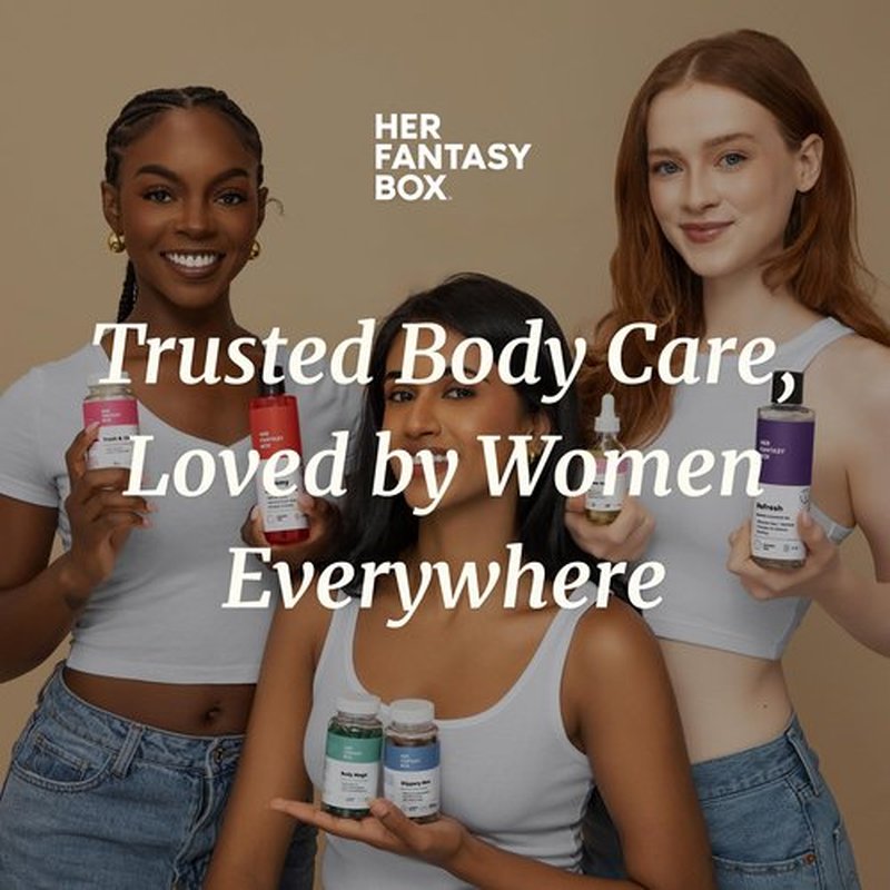 Her Fantasy Box | Body Splash Hydrating Body Oil - Moisturizing, Non-Greasy Formula for Soft, Smooth Skin - All-Natural, Lightweight & Nourishing (8 Fl Oz, Unscented)