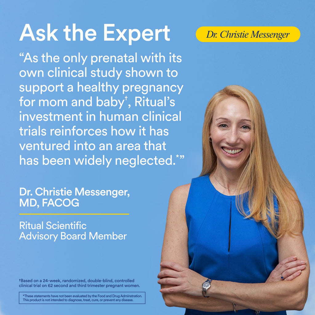 Ritual Prenatal Multivitamin For Women - Key Essential Vitamins and Minerals To Support Mom and Baby During Pregnancy* - Folate, Choline, Omega-3 DHA, Iron - Vegan - Citrus - 60 Capsules - 30 Servings