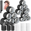 39PCS Self Grip Curlers 3 Sizes - Black 2.5in, 1.9in, 1.4in Rollers with Duckbill Clips for Long, Medium, Short, Thick, Fine Hair Volume and Bangs (Black)