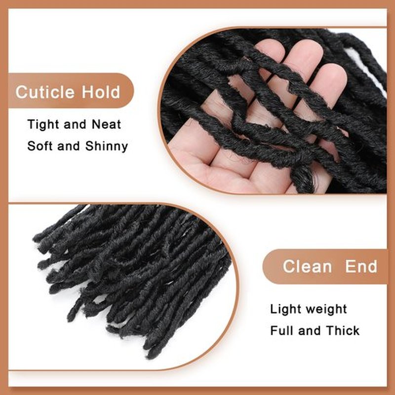 Soft Locs 24 Inch 8 Packs Crochet Hair Faux Locs Pre-looped Super Lightweight Goddess Locs Synthetic Crochet Hair Braids For Black Women (1B, 24 Inch（Pack of 8）)