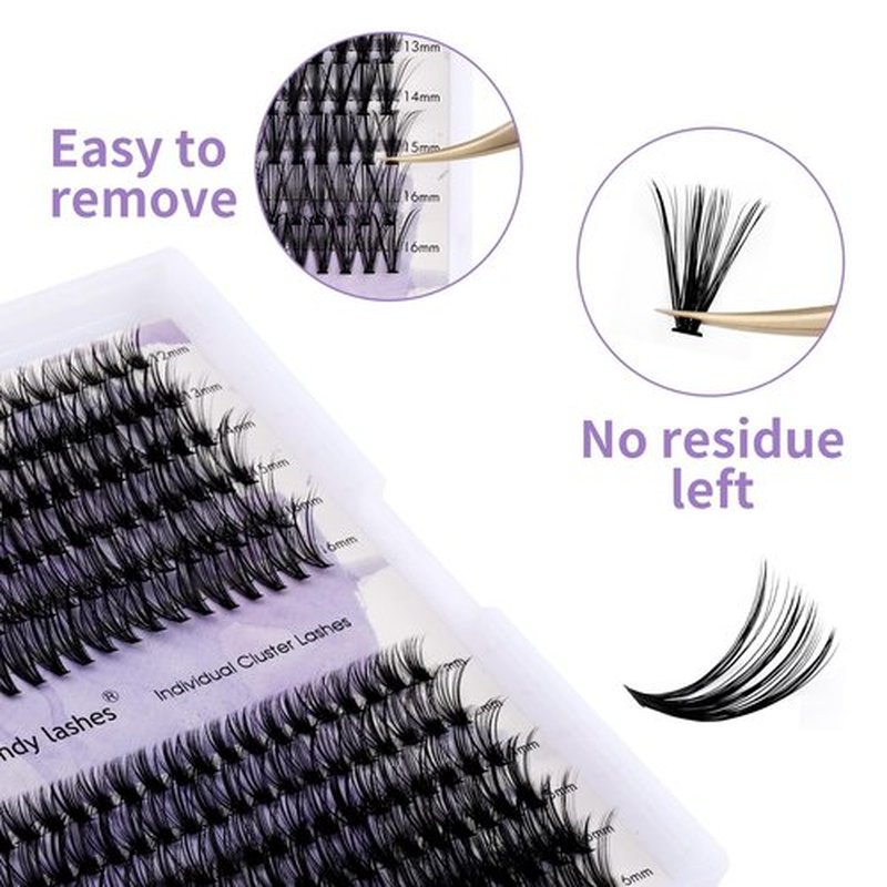 DIY Lash Clusters Natural: 280Pcs, 30D+40D, Wendy, Lightweight, Wispy, Waterproof, Cat Eye, D Curl, 12-16mm Mixed, RR126