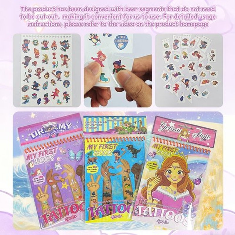 Pre-Cut 90+PCS Princess Temporary Tattoos for Kids, Safe Peel & Apply Fairy Jewelry Tattoos, Waterproof Birthday Party Favors for Girls