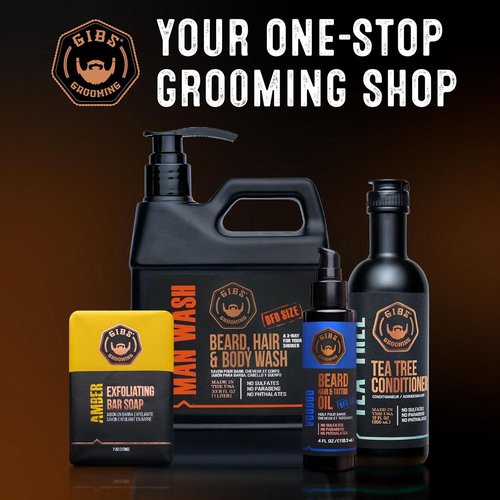 GIBS Grooming Signature Beard Oil - Nourishing Hair & Tattoo Oil in 1 oz Skull Jar