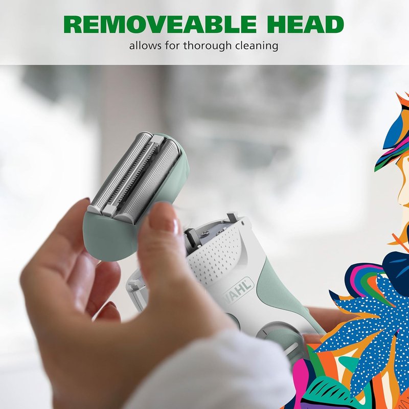 Wahl Be Radiant Electric Shaver for Women - Dual Foil Head & Long Hair Trimmer, Cordless for Smooth Legs & Underarms
