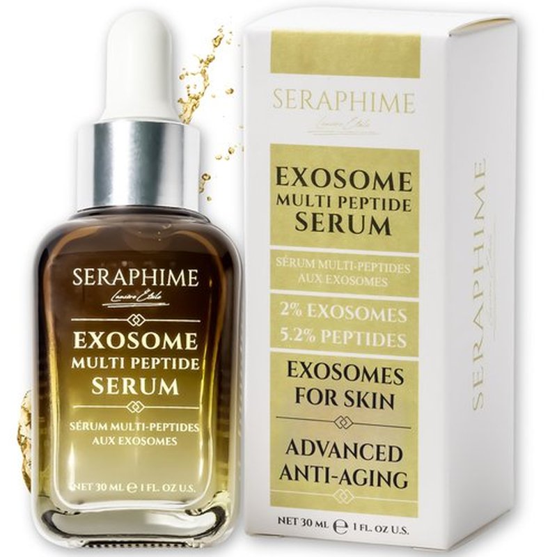 Seraphime Exosomes for Skin Serum – 2% Exosomes, Argireline, Copper Peptides (GHK-CU), Oligopeptide-1 (EGF) & Hyaluronic Acid – Advanced Anti Aging Skincare Stem Cell Serum with Multi Peptide