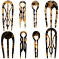 COZYISLE 8-Piece French Tortoiseshell Hair Pins for Women - Premium Cellulose Acetate Hair Clips for Thick Hair, Cute Cutout Hair Accessories for Updos, Buns & Daily Styling