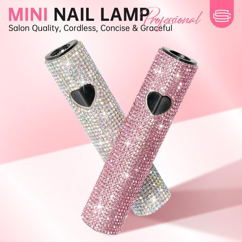 CHRISTINE SHELLY UV Light for Gel Nails, Handheld UV Nail Lamp, Portable LED Nail Lamp, Mini Nail Dryer, USB Nail Light for Fast Curing, Pink
