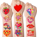 JCFIRE 96Pcs Valentines Day Stickers for Kids Temporary Tattoos, Heart Stickers for Valentines Day Gifts for Kids Classroom Exchange, Waterproof Decals for Party Favors, Goodie Bags, Crafts