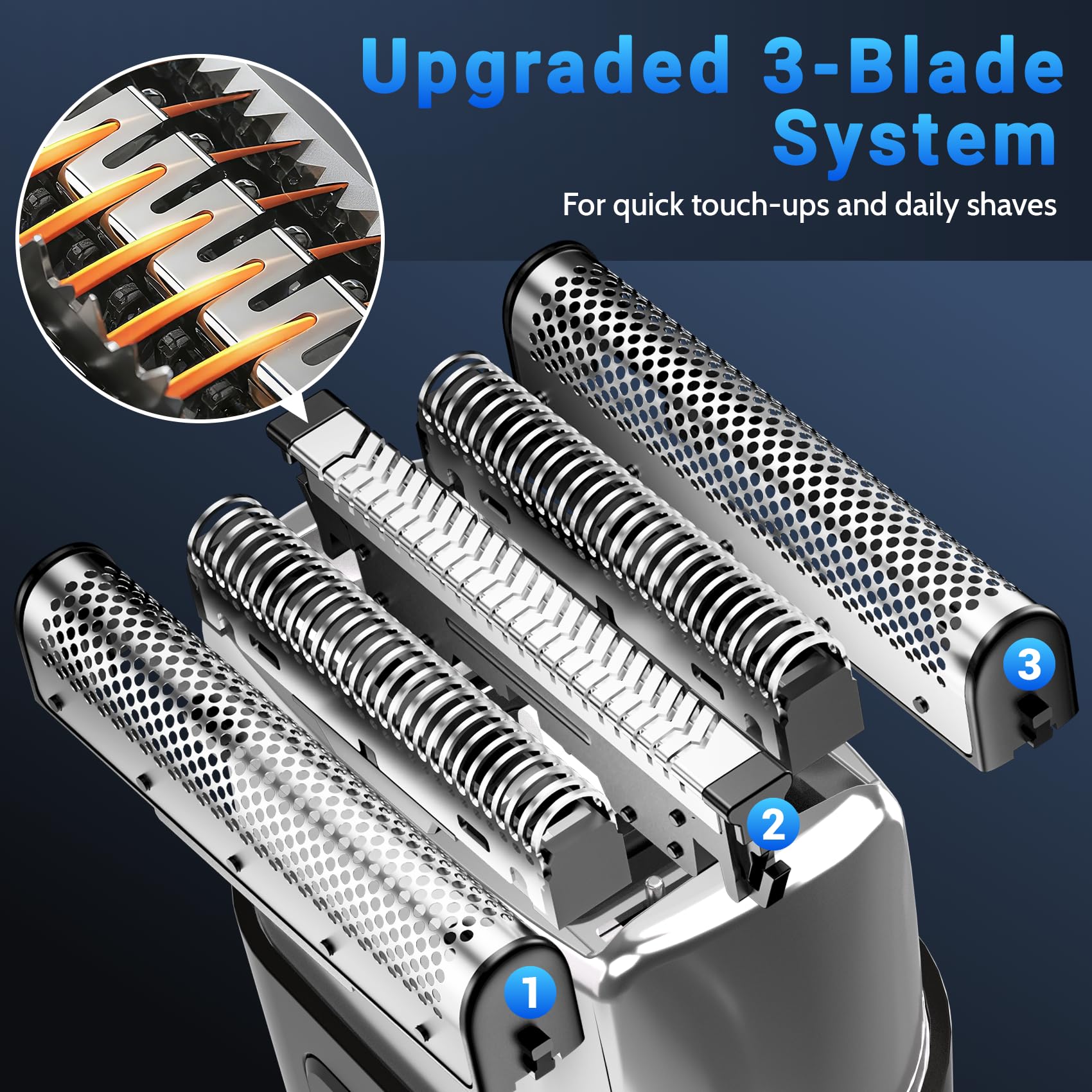 YOXSPD Electric Foil Shavers for Men: Mini Electric Razor with 3 Floating Blades, LED Display, Dual Speed - IPX7 Waterproof Wet/Dry Cordless Razor, USB Fast Charging, Travel Lock (Black)