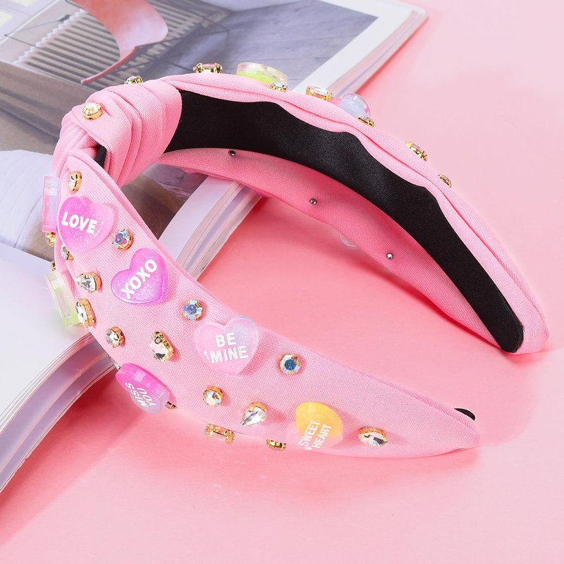 Valentines Headbands for Women Teen Girls, Gradient Heart Headband, Valentines Day Gifts for Her Teacher Daughter Wife Mom, Valentine Hair Accessories to Match Outfit Clothes Shirts Dress (Pink)