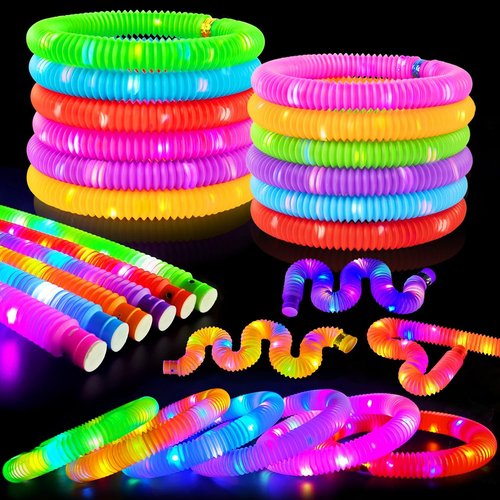 Glow Sticks | 6 PCS Camping Essentials for Kids - Light Up Pop Tube Wand Toys & LED Accessories