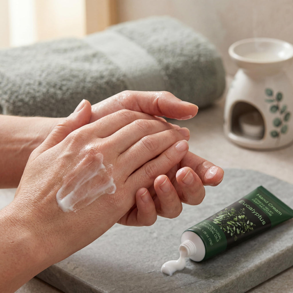 Frienda 48 Pcs Travel Size Hand Cream Hand Gel Gift Set Include Cream and Sanitizer Moisturizing 1 Fl oz Eucalyptus Scented Gift for Women Teacher Nurse Mothers