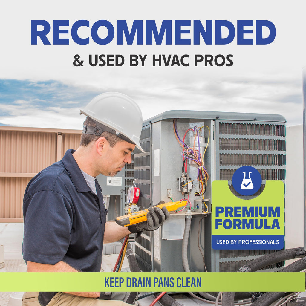 HVAC Drain Line Cleaner- Prevents Odors, Keeps HVAC Drain Pan Clean, Prevents Overflow, No residue | One Tablet Lasts up to 4 Weeks