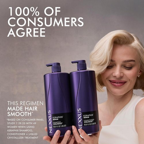 Nexxus KERAPHIX Hair Care | 2-Pack Conditioner for Damaged Hair Repair | 33.8 Fl Oz Each