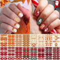 16 Sheets Holiday Nail Wraps Stickers, Christmas Thanksgiving Day Fall Winter All Seasonal Full Nail Polish Strips, DIY Self-Adhesive Nail Art Decals with 2 Piece Nail Files for Party Decor (224 Pcs)